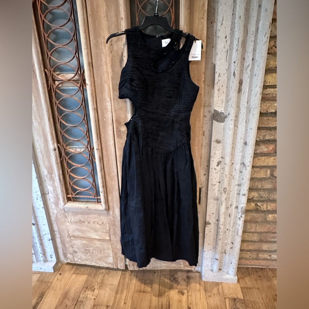 Aje black cut out midi dress US size 10
